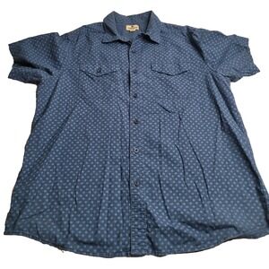 Woolrich Men‎ s Short Sleeve Button Down Shirt Blue XL